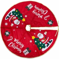 Коврик юбка под елку "Merry christmas", 90см, на завязках, Красный