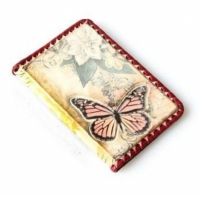 Кожаная Обложка на паспорт Бабочка с 3D тиснением