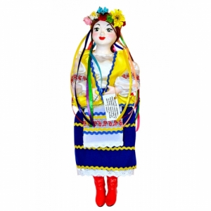 Кукла сувенирная Украиночка синяя