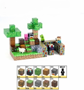 Магнитный конструктор Minecraft Библиотека в лесу на 88 кубиков