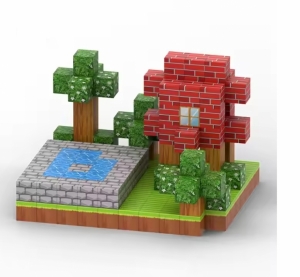 Магнитный конструктор Minecraft Дом с бассейном на 177 кубиков