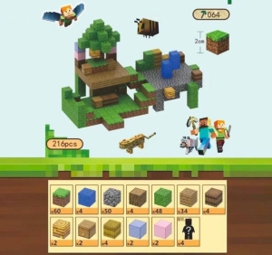 Магнитный конструктор Minecraft Forest на 216 кубиков