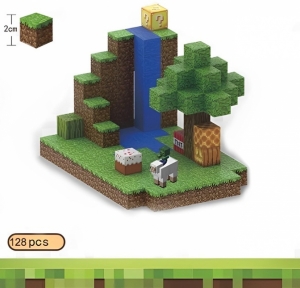 Магнитный конструктор Minecraft Водоспад на 128 кубиков