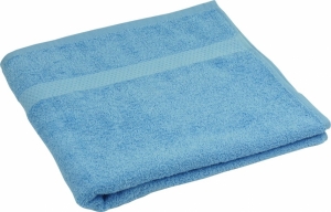 Махровое полотенце голубое гладкокрашеное 50х90
