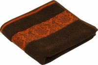 Махровое жаккардовое гладкокрашенное полотенце шоколадное 70х140 см