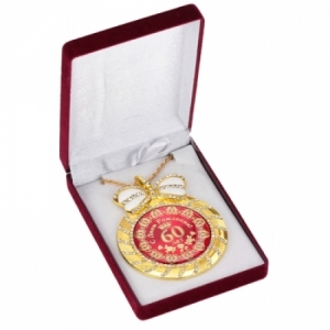 Медаль deluxe с кристаллами 60 лет
