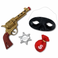Набор Дикий запад (значок шерифа, черная маска, пистолет)