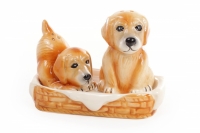 Набор солонок собачек на керамической подставке