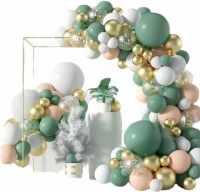 Набір повітряних куль 100шт для фотозони на день народження Happy Birthday Sage Green