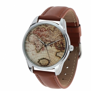 Наручные часы Карта коричневый