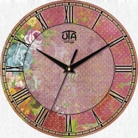 Настенные Часы Vintage Абстракция в розовых тонах