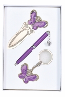Фото Подарочный набор ручка, брелок и закладка Кассандра фиолетовый