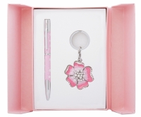 Подарочный набор ручка и брелок Алексия розовый
