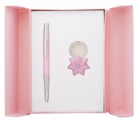 Подарочный набор ручка и брелок Барбара розовый
