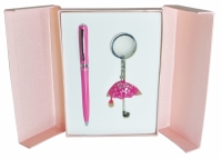 Подарочный набор ручка и брелок Эйрин розовый