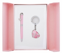 Подарочный набор ручка и брелок Тая розовый