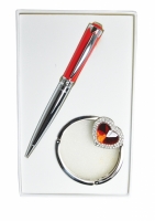 Подарочный набор ручка и держатель для сумки Адель красный