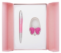 Подарочный набор ручка и держатель для сумки Персис розовый