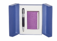 Подарочный набор ручка и визитница Геспер фиолетовый