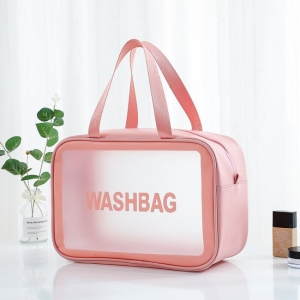 Прозрачная сумка-косметичка c ручками Washbag Pink 25см