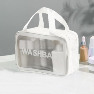 Прозрачная сумка-косметичка c ручками Washbag White 25см