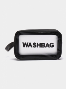 Прозрачная сумка-косметичка Washbag Medium Black 26см Прозрачная сумка-косметичка Washbag Medium Black 26см