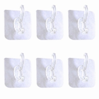 Прозрачные самоклеящиеся двойные крючки 6 шт