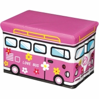 Пуф складной розовый Love bus