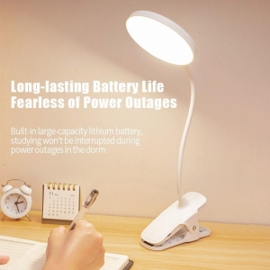 Сенсорная настольная лампа с прищепкой за стол 3 режима