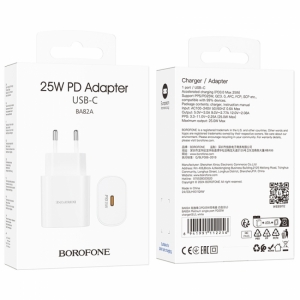 Сетевое зарядное устройство Borofone USB-C блок питания 25W Power Adapter для Apple/iPad/Samsung