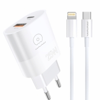 Сетевое зарядное устройство WUW USB-C блок питания 25W с кабелем Lightning Type-C