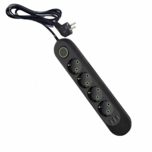 Сетевой фильтр-удлинитель 4 розеток 3USB 2500W 4 метра