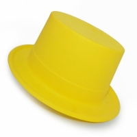 Шляпа Цилиндр Пластик Флок с лентой