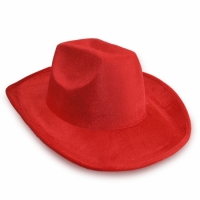 Шляпа Ковбоя велюровая (красная)
