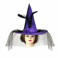 Шляпа Ведьмы атласная (фиолетовая)
