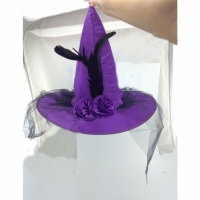 Шляпа Ведьмы атласная фиолетовая