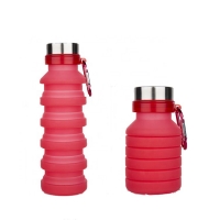 Складная силиконовая бутылка с карабином LUX Bottle (Red)