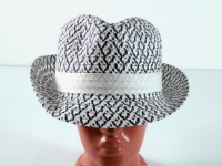 Соломенная шляпа Бевьер 28 см бело-синяя