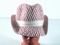 Соломенная шляпа Бевьер 28 см красно-белая