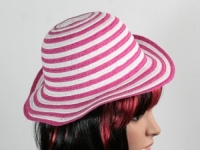 Соломенная шляпа детская Энфант 28 см бело-розовая