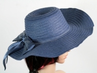 Соломенная шляпа Инегал 40 см синяя