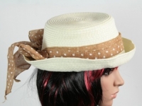 Соломенная шляпа Котелок c полями 26 см белая