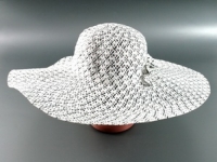 Соломенная шляпа Котьир 48 см бело-черная