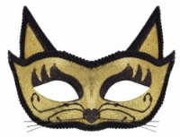 Венецианская маска Кошка (золото)